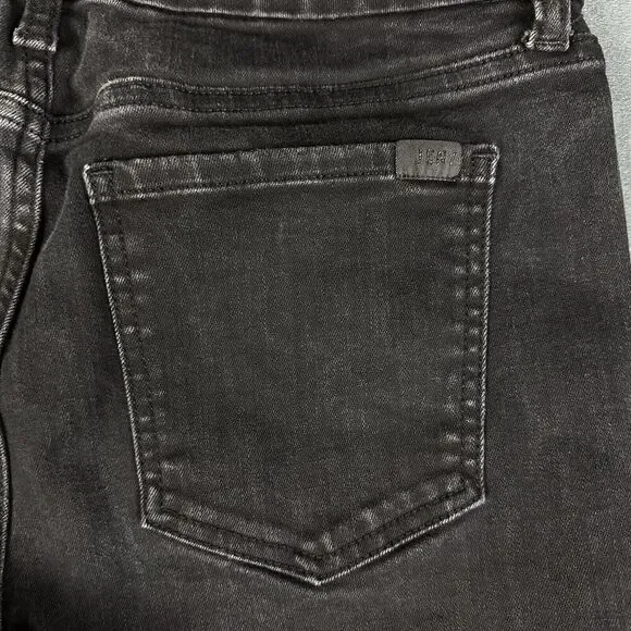 Jen7 Seven For All Mankind 7FAM Jeans Womens 8 Black Petite Slim Bootcut Stretch - Picture 7 of 16